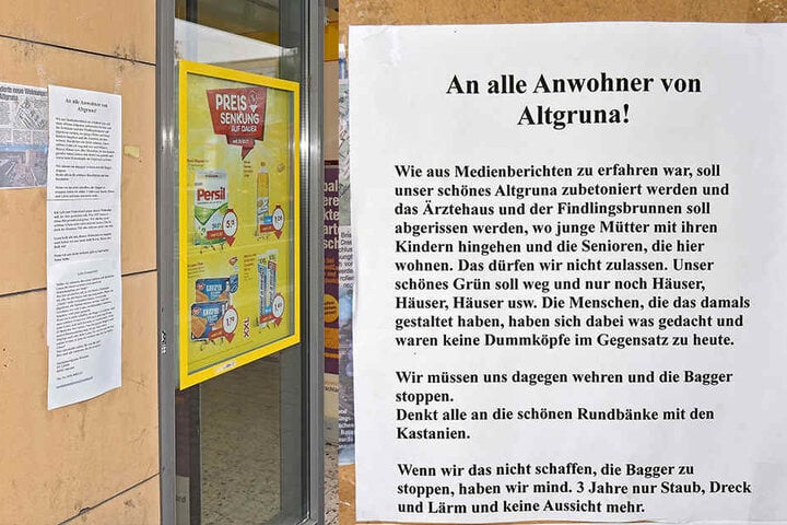 Diese Zettel hängen derzeit im Viertel aus.