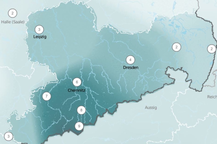 Bis zu neun Liter pro Quadratmeter kassiert Sachsen am Samstag vom Wettergott.