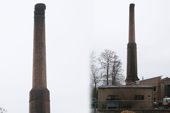 Der alte Schornstein am Gründelpark ist wieder bewohnt.