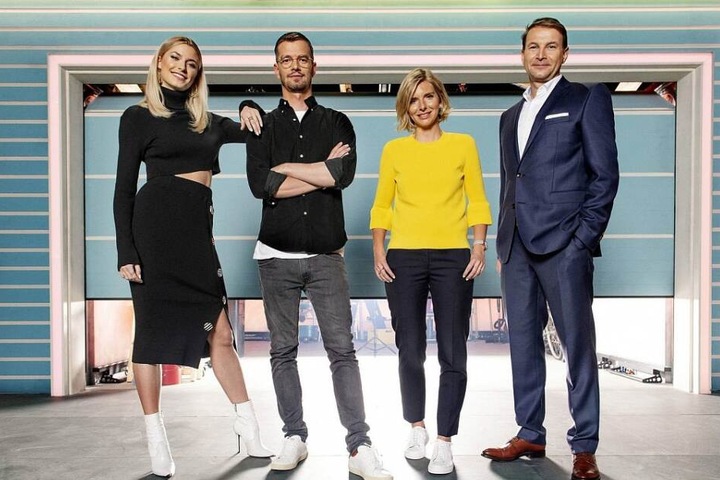 Die Jury: Lena Gercke, Joko Winterscheidt, Lea-Sophie Cramer und Hans-Jürgen Moog (von links).