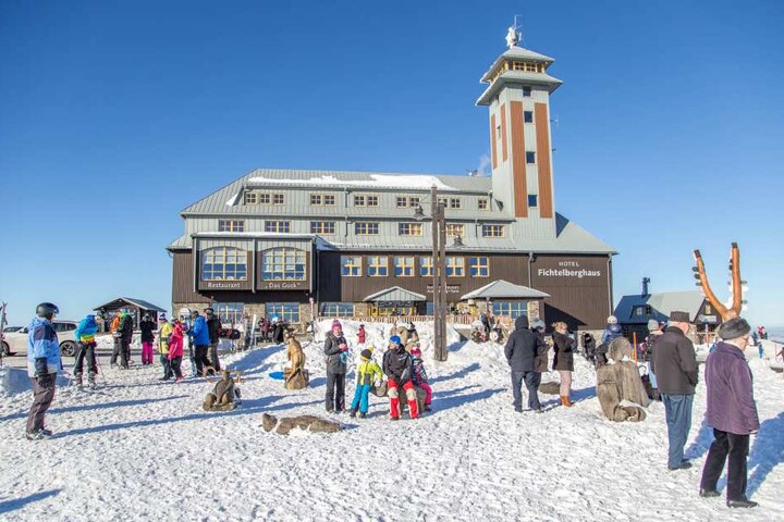 Auf dem Fichtelberg herrschen derzeit beste Wintersportbedingungen.