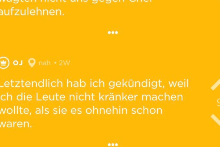 Letztendlich kündigte sie ihren Job.