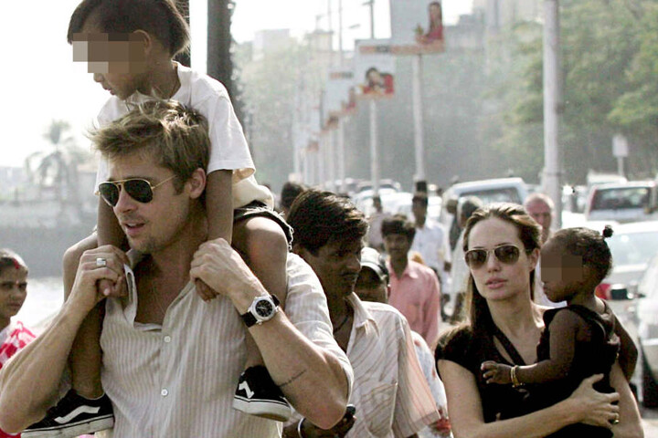 Mit ihrem Noch-Ehemann Brad Pitt konnte sie alle Familienaufgaben teilen.
