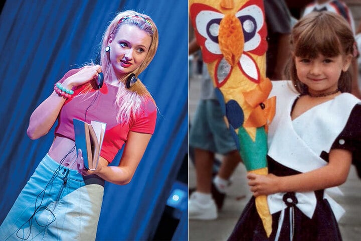 Auf der Bühne gibt Alice Erk (24) die äußerst frivole Klassengöre. Ihre Zuckertüte war einst mit einem Schmetterling verziert.