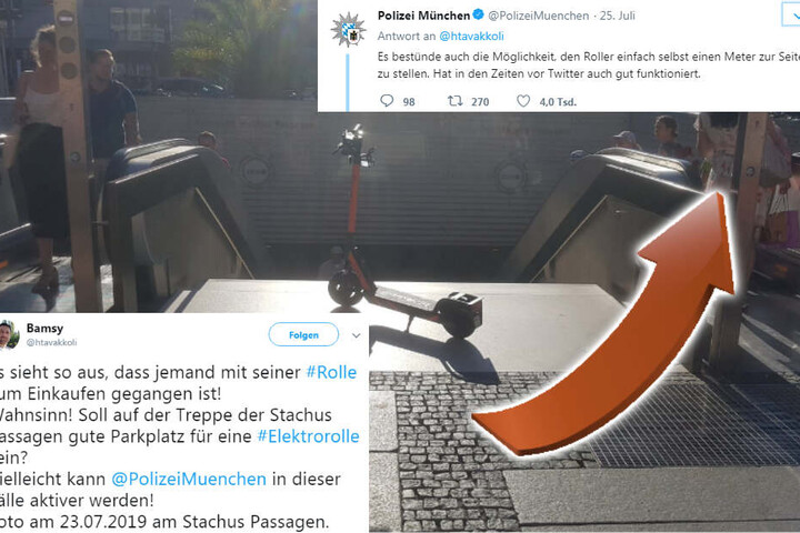Anstatt sich selbst um das kleine Problem zu kümmern, knipste Bamsy lieber ein Foto und schrieb einen Text an die Polizei.