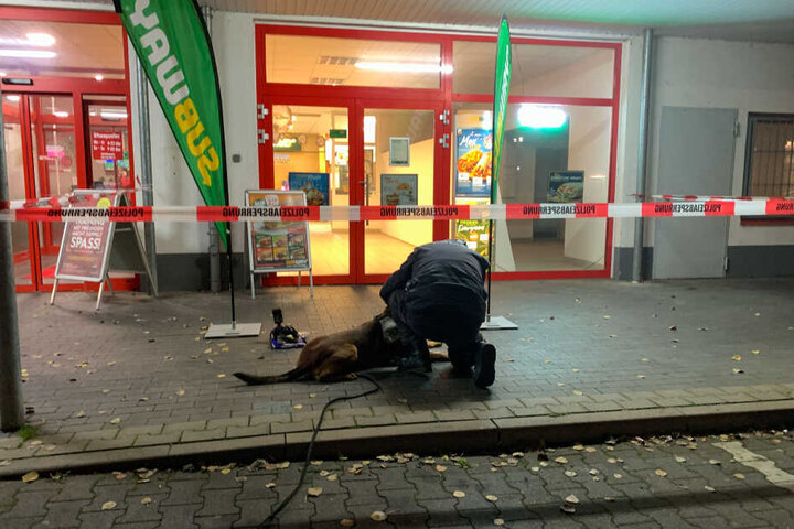 Die Polizei fahndete mit einem Spürhund nach dem Täter, bisher jedoch ohne Erfolg.