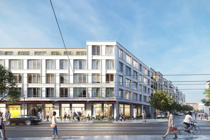 Straßenblick: So soll eines der Gebäude aussehen.