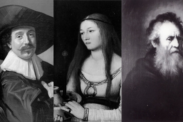 Diese Bilder wurden 1979 gestohlen: (v.li.) "Brustbild eines Unbekannten Herrn mit Hut und Handschuhen" von Frans Hals, "Heilige Katherina" von Hans Holbein und das Gemälde "Alter Mann" von Jan Lievens.