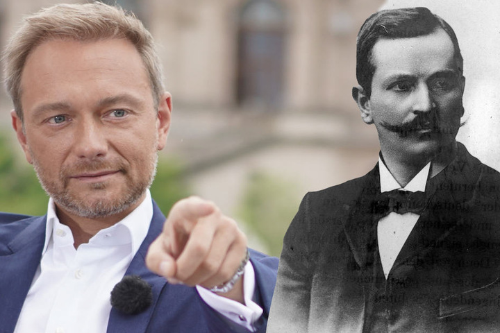 FDP-Chef Christian Lindner (39) hätte vergeblich auf Physiker Paul Drude (1863-1906) gewartet. (Bildmontage)