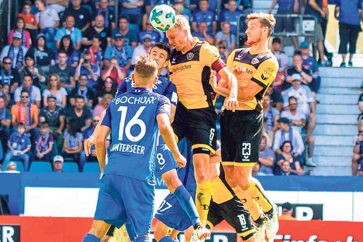 Zumindest dieses Kopfballduell mit Ex-Dynamo Anthony Losilla konnte Marco
Hartmann für sich entscheiden.