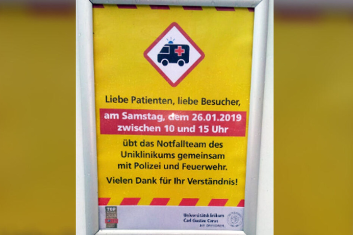 Mit diesem Schild warnte die Klinik die anderen Patienten und Besucher.