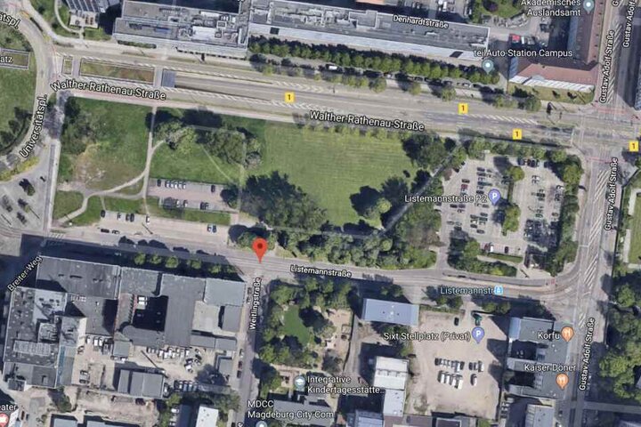 Die Leiche wurde zwischen Walther-Rathenau-Straße und Listemannstraße gefunden.