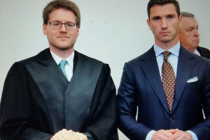 Anwalt Peter Richter mit dem NPD-Bundeschef Frank Franz.