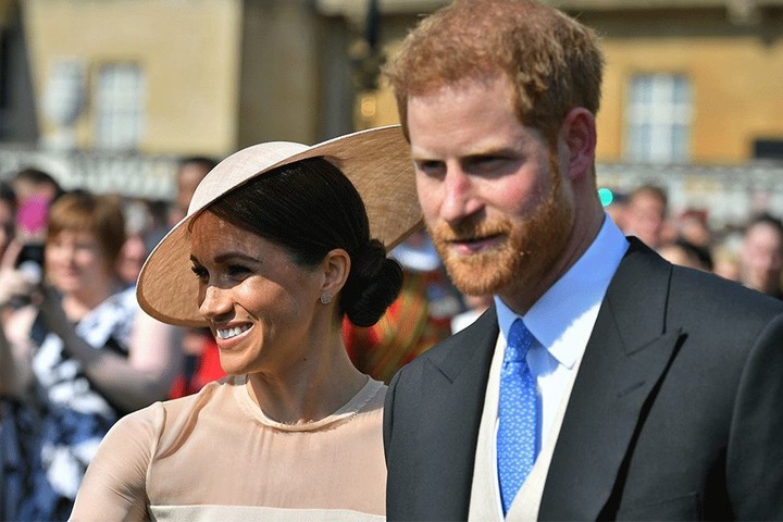 Prinz Harry (33) und Herzogin Meghan (36) kommen zu einem Gartenfest im Buckingham Palace.
