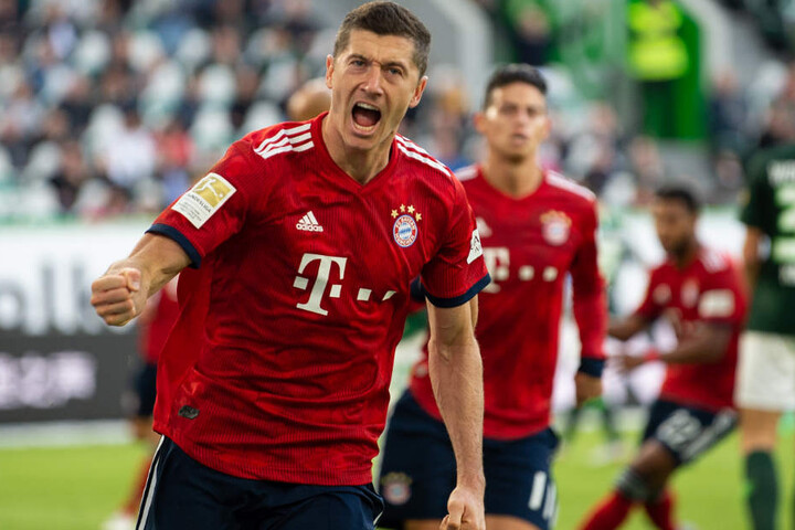 Robert Lewandowski sorgte in der ersten Halbzeit für die verdiente Führung des FC Bayern München.