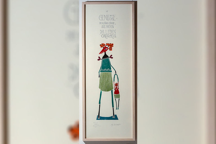 Den Holzschnitt von Tita do Rego Silvo kommentierte Leo mit einem flotten Spruch.