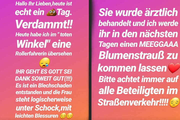 Dieses Statement veröffentlichte Danni in ihrer Instagram-Story.