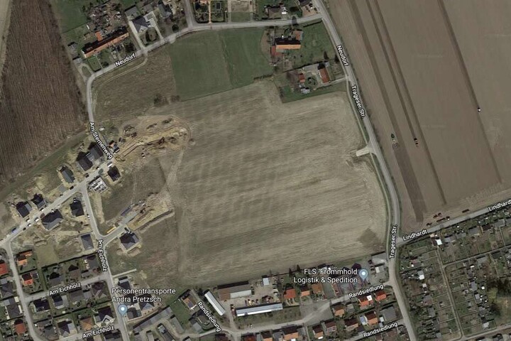 Auf dieser Fläche in Kitzscher (Landkreis Leipzig) wurde die Bombe entdeckt.