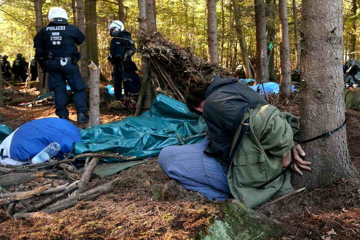 Die Polizei räumte den besetzten Wald von Aktivisten.