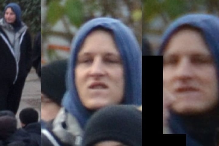 Blaue Kapuze, doch das Gesicht ist gut erkennbar: Wer kennt diese Person?