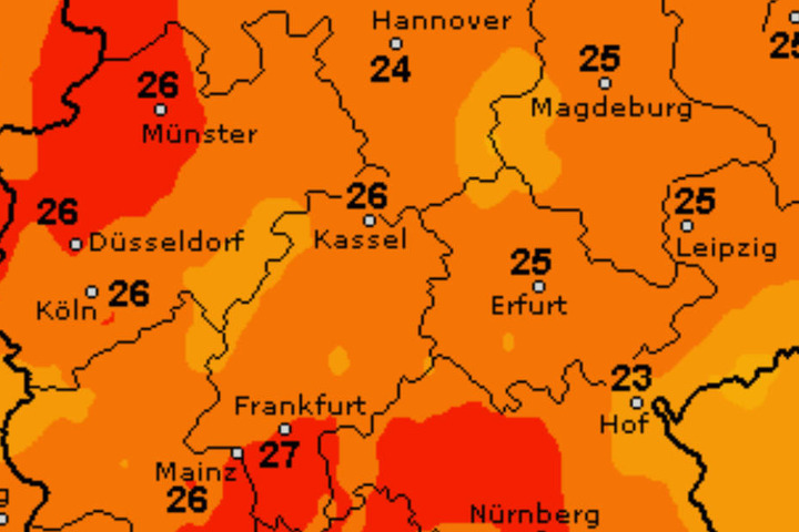 Das Thermometer steigt bis auf 25 Grad in die Höhe.