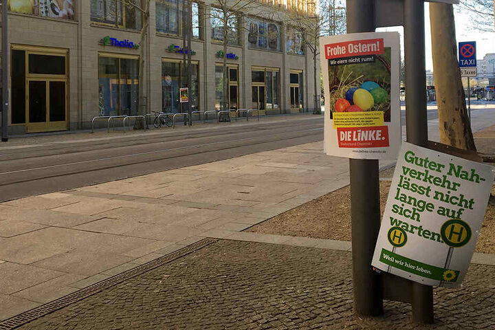 In Chemnitz wurden mehrfach Wahlplakate zerstört.
