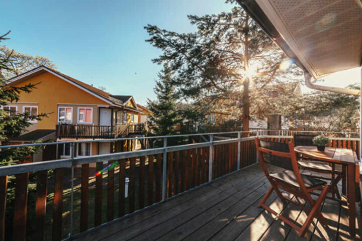 Alle Appartements verfügen über einen Balkon oder eine Terrasse.