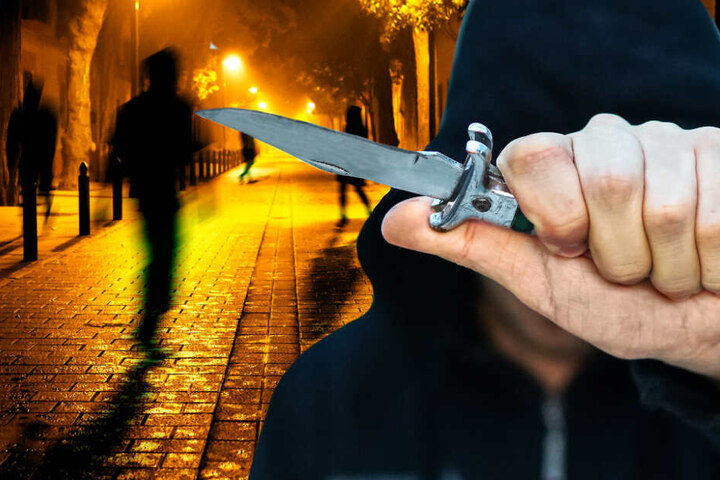 Der Tatverdächtige soll die Frau auf offener Straße niedergestochen haben. (Fotomontage, Symbolbilder)