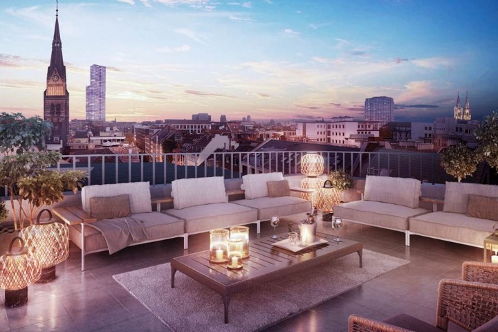 Die geplante Dachterrasse mit prächtiger Aussicht.