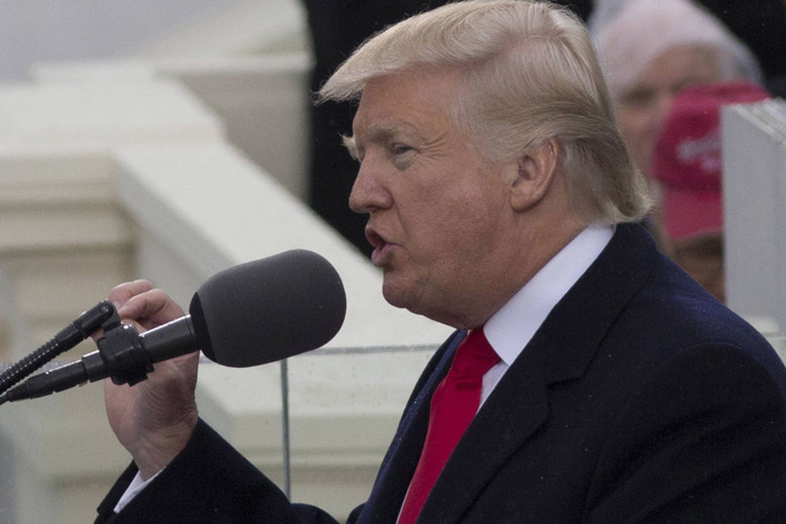 Trump während seiner Antrittsrede in Washington.