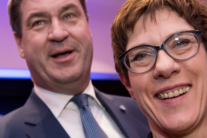 Markus Söder (l.) ist CSU-Chef, Annegret Kramp-Karrenbauer (r.) die aktuelle CDU-Vorsitzende.