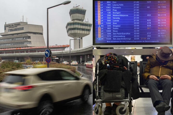 Allein am Flughafen Berlin-Tegel fielen über 90 Flüge aus. (Bildmontage)