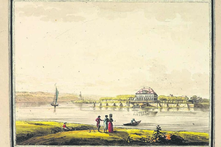 So prächtig stand das Schloss zu früheren Zeiten an der Elbe.