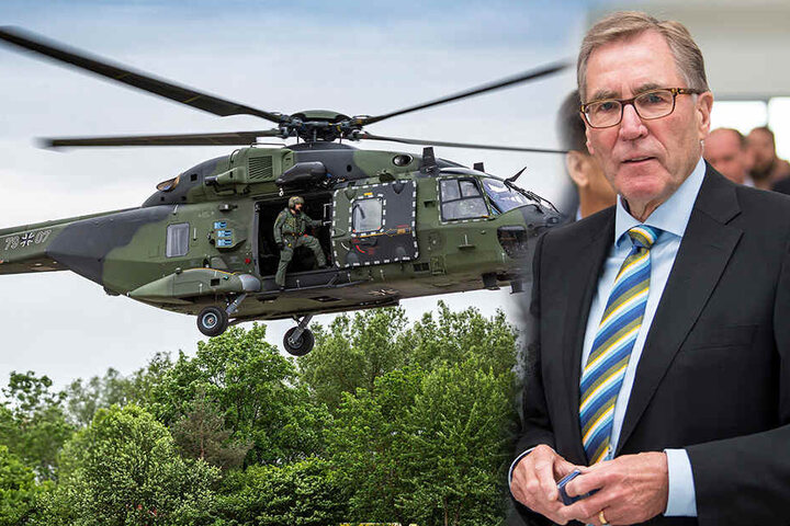 Solche Hubschrauber der "NH90"-Flotte werden bald in Dresden gewartet. Das freut EFW-Geschäftsführer Andreas Sperl (72).