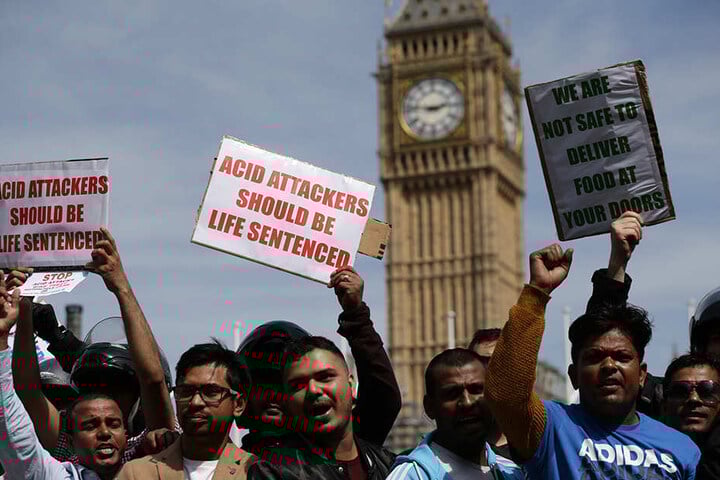 Demonstration in London gegen Säureattacken: Die Menschen fordern lebenslange Haft für die Täter.