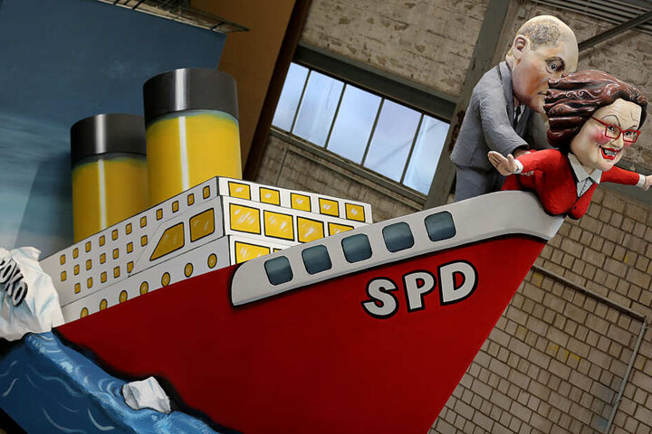 Ein Motivwagen zum Thema SPD.