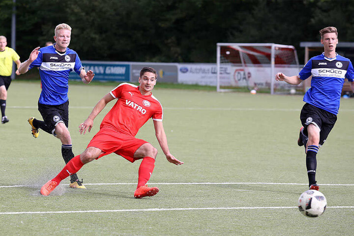 In der Oberliga Westfalen kam Weigelt (r.) bisher auf neun Einsätze.