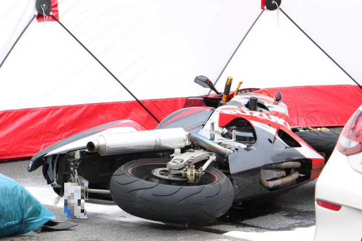 Das Motorrad des Unfallopfers