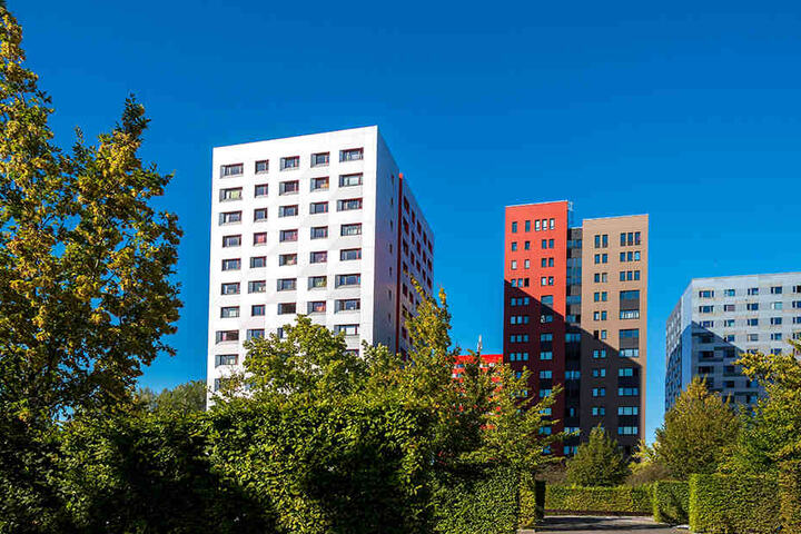 Mit Denkmalschutz wäre das kaum gegangen: Diese alten Platten-Hochhäuser an der Wundtstraße wurden modern saniert.