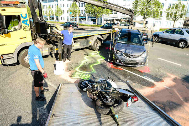 Auch das Bike musste abgeschleppt werden.