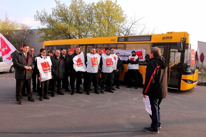 In Dresden streikte die Dresdner Verkehrsservice GmbH.