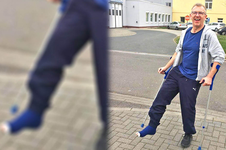 R.SA-Moderator Uwe Fischer geht's nach seinem Unfall ruhig an. Ganz untätig sein kann der 50-Jährige aber nicht.