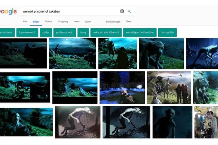 Bei der Google-Suche finden sich jede Menge der Harry-Potter-Werwölfe, die als Vorlage für das mysteriöse Foto herhalten konnten.