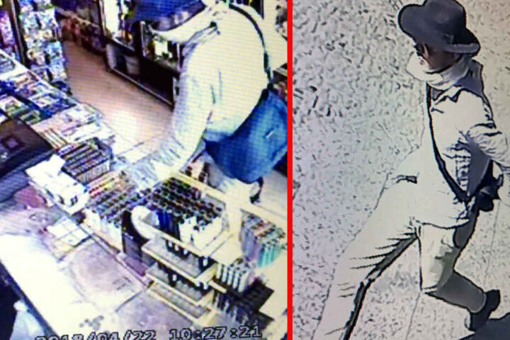 Der Täter soll unverhältnismäßig lange Koteletten tragen.