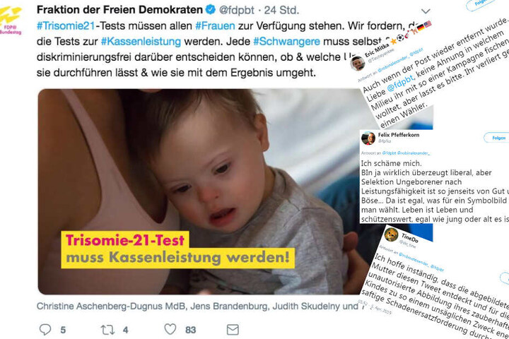 Die Fraktion der Freien Demokraten bekam für ihren Trisomie-21-Tweet heftige Kritik.