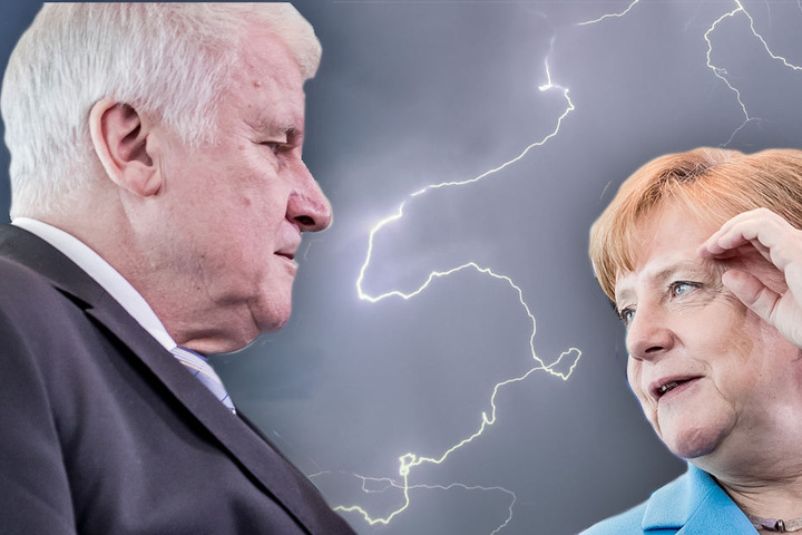 Zwischen Bundesinnenminister Seehofer und Kanzlerin Merkel herrscht dicke Luft. (Bildmontage)