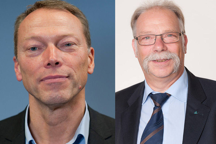 Siegfried Brockmann (l.) - Leiter Unfallforschung und Hans-Ulrich Sander - Kraftfahrtexperte von Tüv Rheinland rätseln über die Ursache.