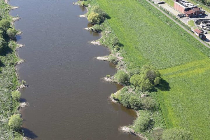 An diesem Stück der Weser wurden die Knochen der unbekannten Frau gefunden.