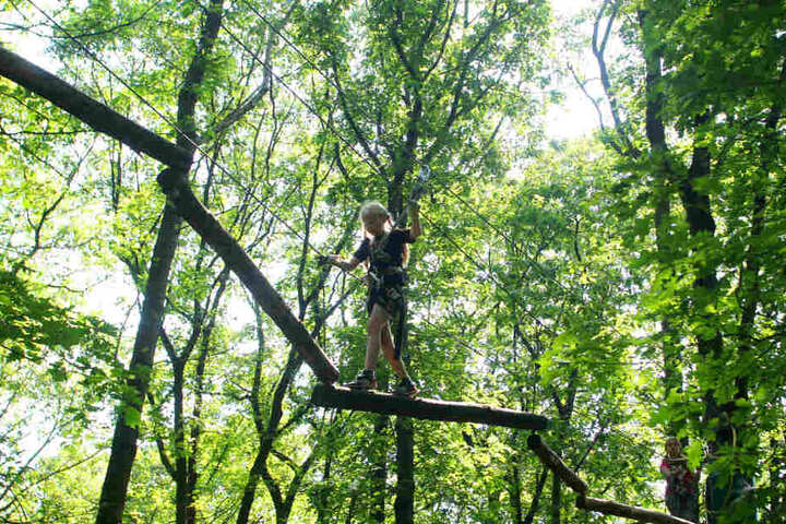 Im Kletterpark kann man sich 118 verschiedenen Elementen widmen.