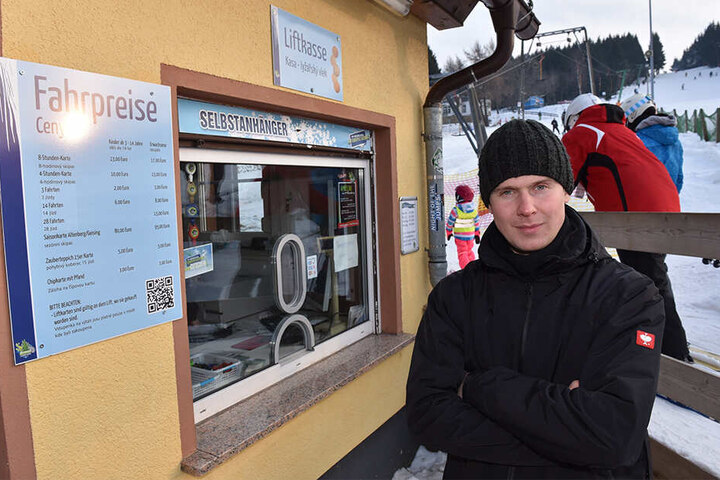 Manuel Püschel (30), Betriebsleiter vom Skilift Altenberg.